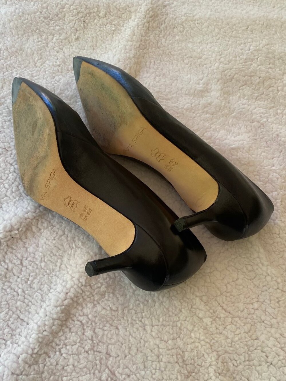 Via Spiga Black leather Heels Size 8.5 - Picture 8 of 11